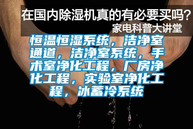 恒溫恒濕系統(tǒng)，潔凈室通道，潔凈室系統(tǒng)，手術(shù)室凈化工程，廠房?jī)艋こ蹋瑢?shí)驗(yàn)室凈化工程，冰蓄冷系統(tǒng)